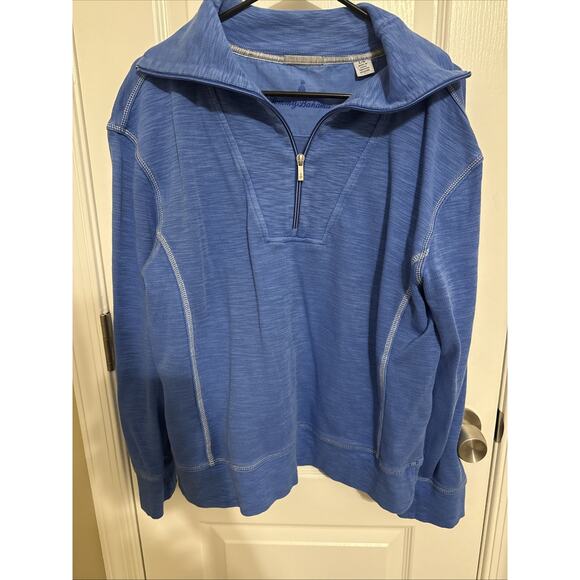 NWT Tommy Bahama Tobago Bay Half-Zip Sweatshirt - Large - Palace Blue - Picture 1 of 9